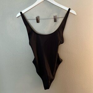NEW Skims Recycled Swim Scoop Neck One Piece Onyx Size Small